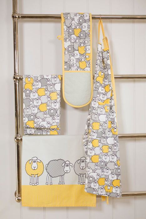 KitchenCraft Yellow Sheep Double Oven Glove