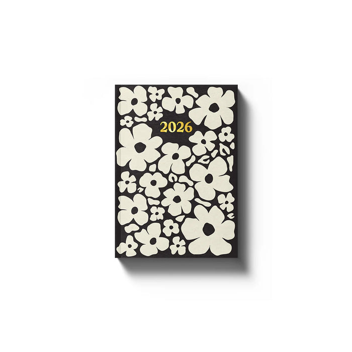 Yop & Tom Monochrome Daisies A6 Diary 2026