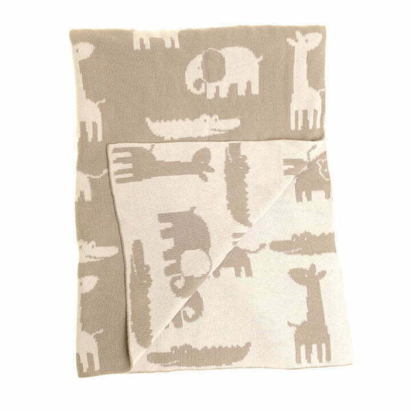 Ziggle Grey And White Safari Blanket