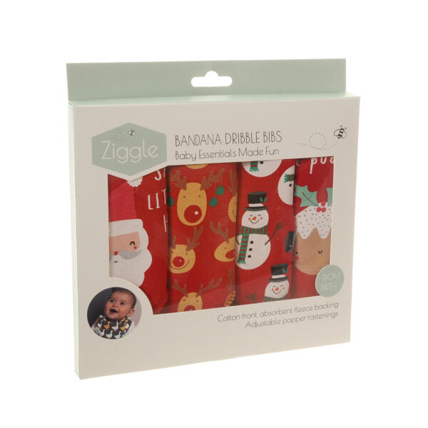 Ziggle Christmas Reds Bib Set