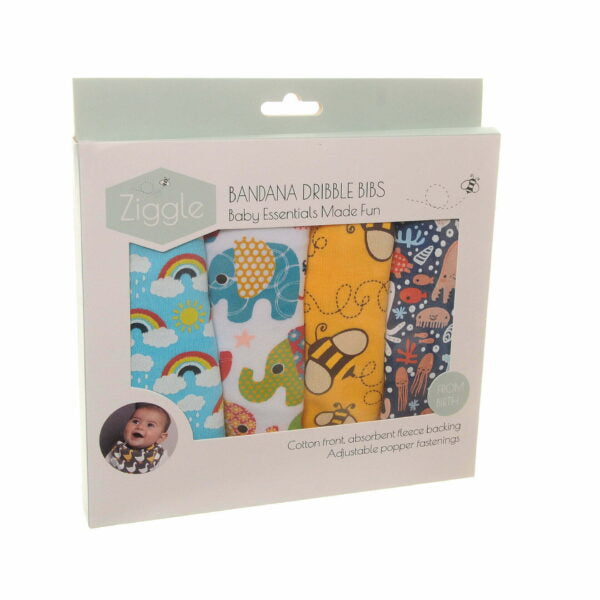 Ziggle Colour Burst Bib Set Of 4