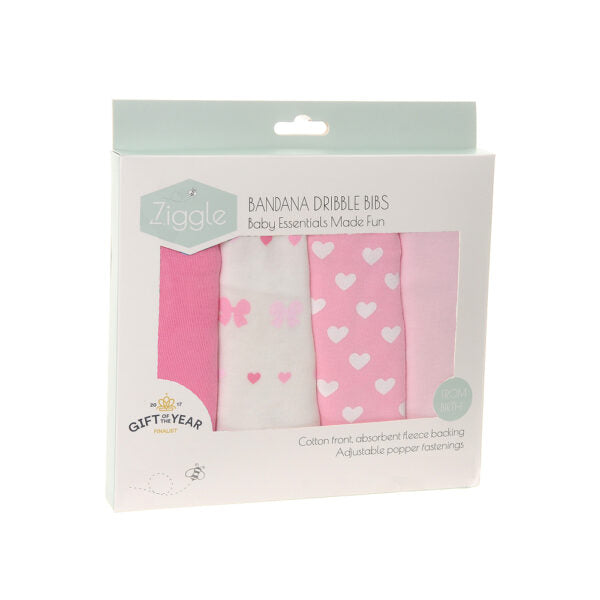 Ziggle Hearts And Bows Bib Set Of 4