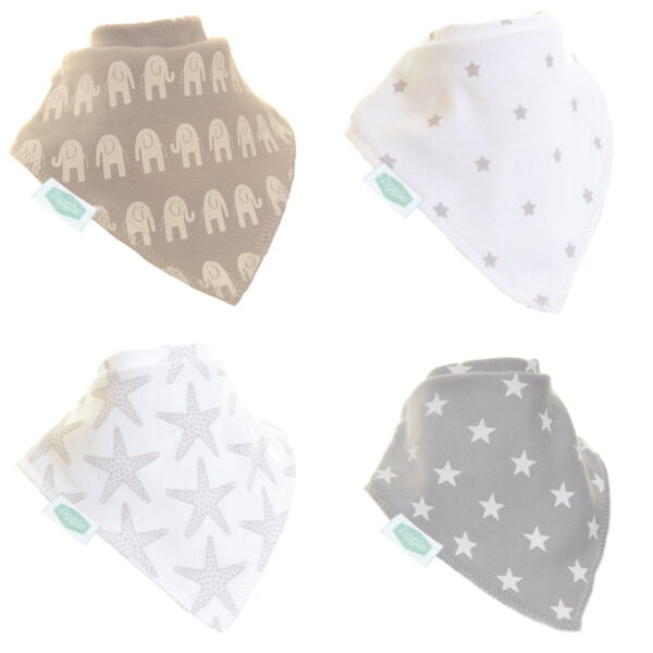 Ziggle Grey And White Bib Set Of 4 (Copy)