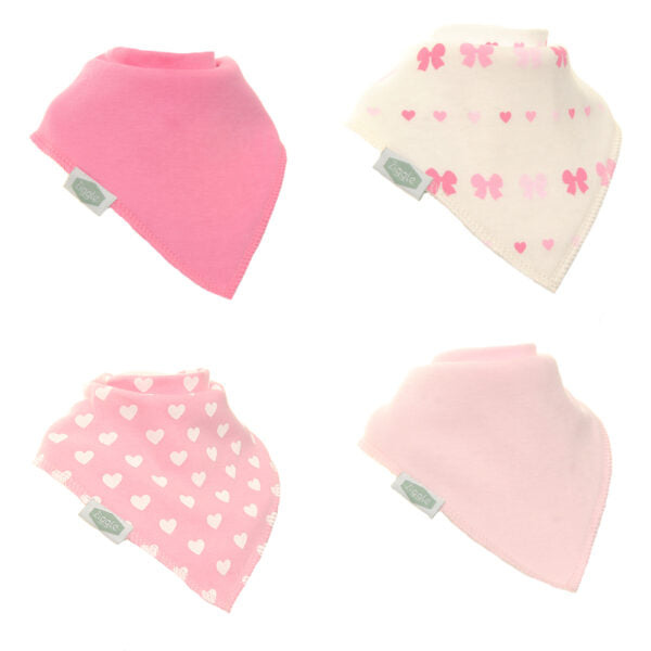 Ziggle Hearts And Bows Bib Set Of 4
