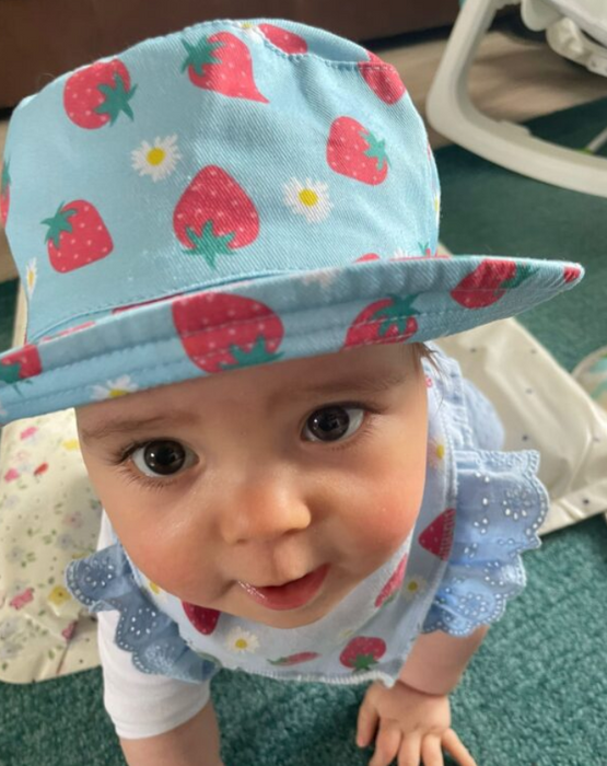 Strawberries Sun Hat 0 - 12 Months Old