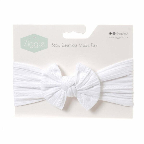 White Top Bow Turban Headband