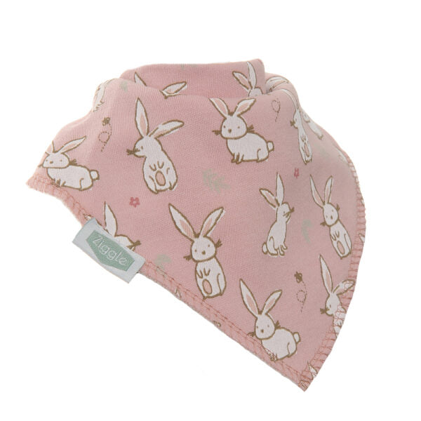 Ziggle Bunnies On Pink Bandana Bib