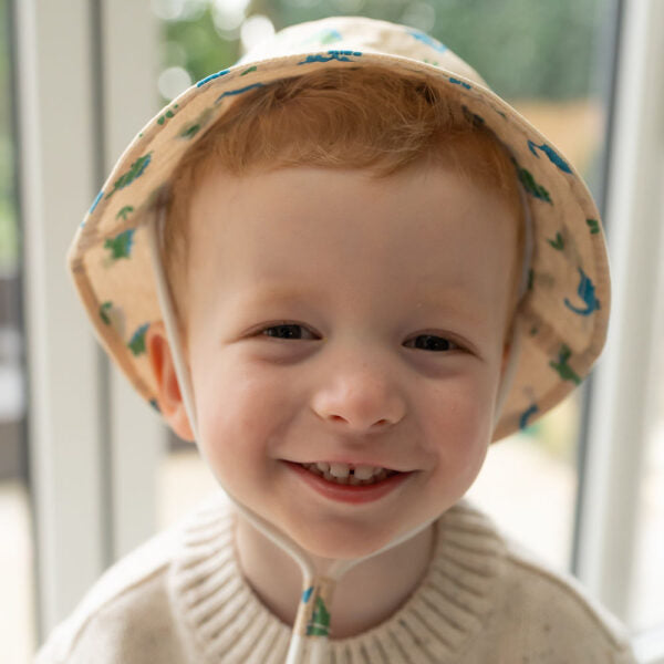 Blue/Green Dino's Sun Hat 0 - 12 Months Old