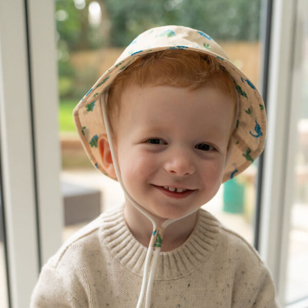 Blue/Green Dino's Sun Hat 0 - 12 Months Old