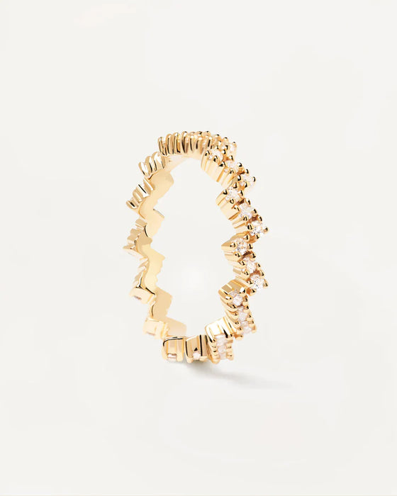 PDPAOLA Zipper Ring Gold Size 14