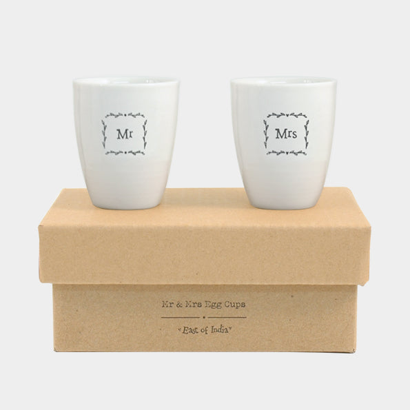 East of India Egg Cup Set - Mr & Mrs