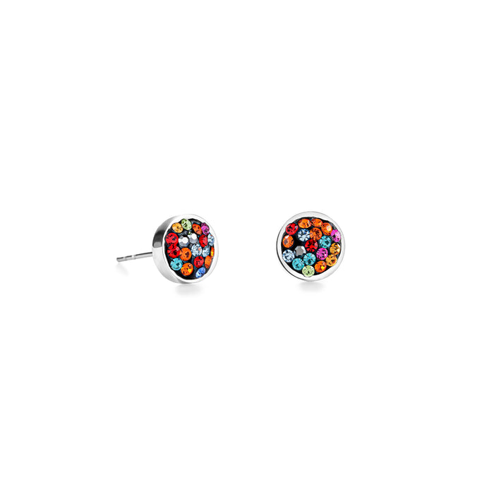 Coeur De Lion Earrings Stainless Steel & Crystals Pavé Multicolour