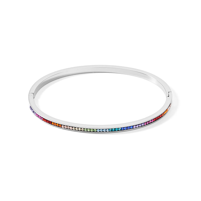 Coeur De Lion Bangle Stainless Steel & Crystals Pave Multicoloured