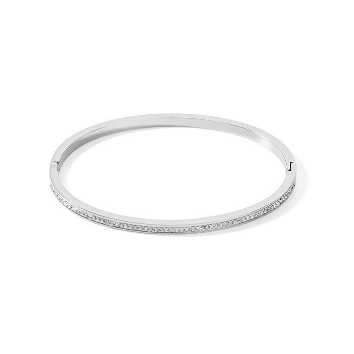Coeur De Lion Bangle Stainless Steel & Crystals Pave