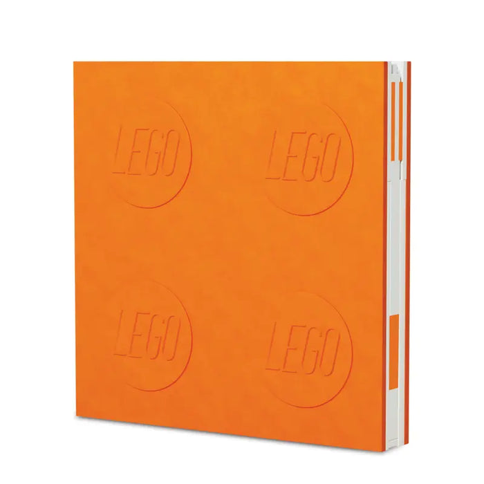 Lego Locking Notebook with Gel Pen - Orange
