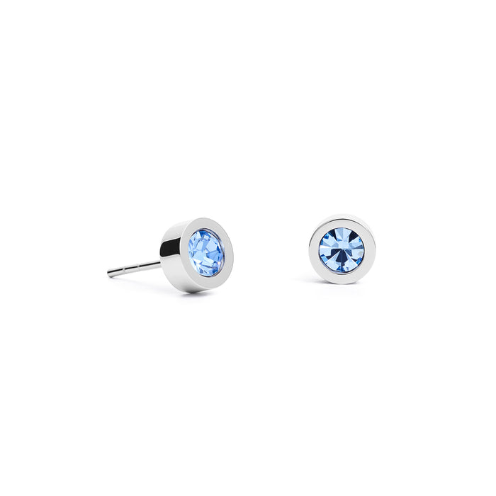Coeur De Lion Earrings Crystal & Stainless Steel Silver Light Blue