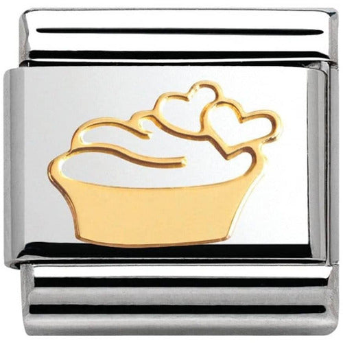 Nomination Classic Gold Symbols Madame Monsieur Muffin with Hearts Charm