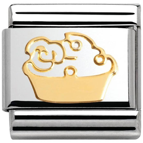 Nomination Classic Gold Symbols Madame Monsieur Muffin with Flowers Charm