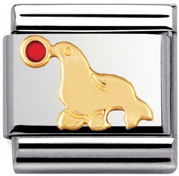 Nomination Classic Gold Water Animals Seal Charm