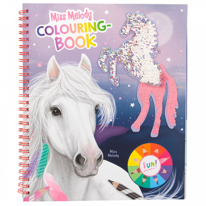 Miss Melody Colouring Book with Reversible Sequins