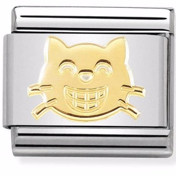 Nomination Classic Gold Animals Smiling Cat Charm