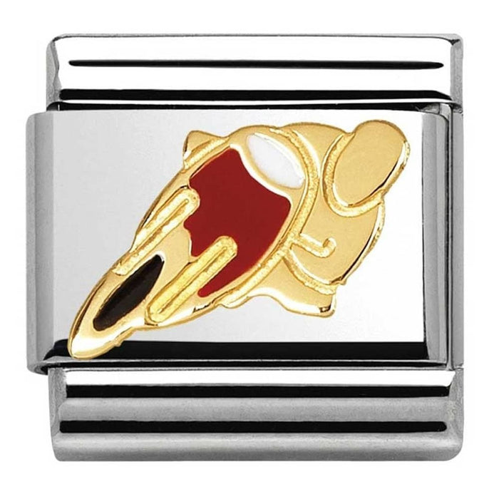 Nomination Classic Gold Sports Motorcycle Charm