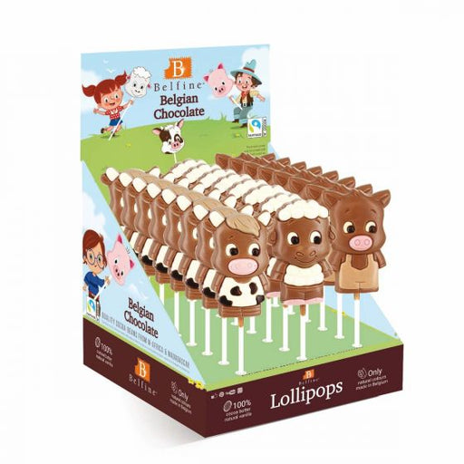 Belfine Farm Chocolate Lollipop - Cow, Pig and Sheep