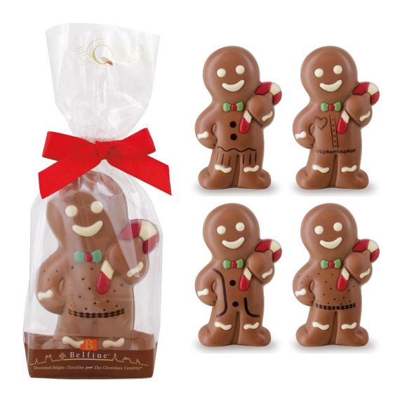Chocolate Mr Gingerbread Man with Candy Cane 75g