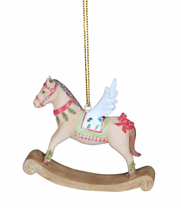 Gisela Graham Rocking Horse with Wings Resin Decoration