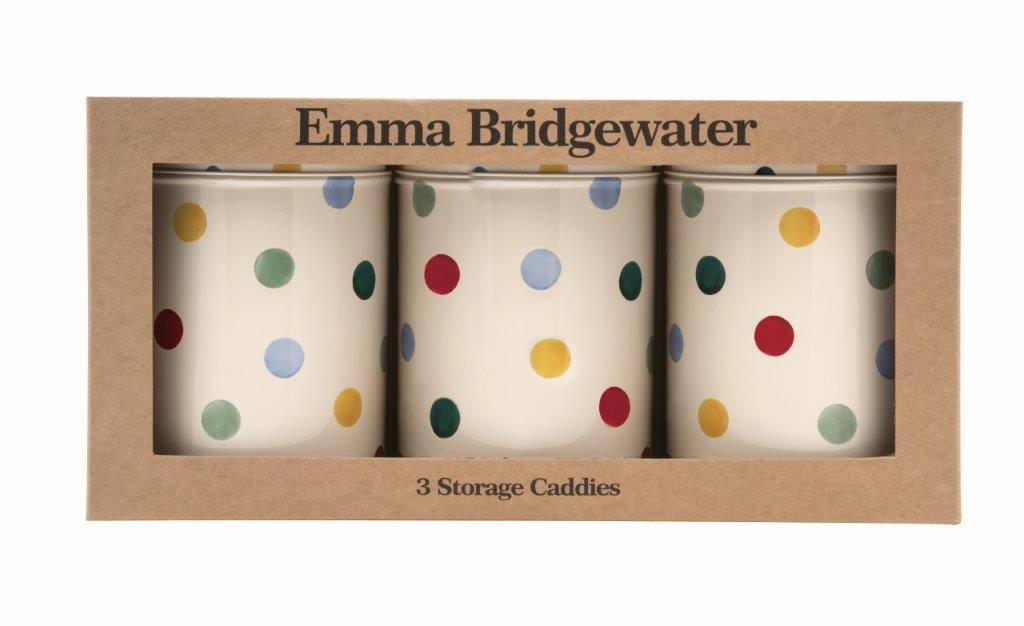 Emma Bridgewater Set of 3 Polka Dot Caddy Storage Tins