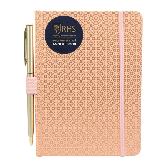 RHS Geo Coral A6 Notebook with Pen