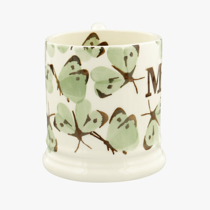 Emma Bridgewater Green Cabbage White Butterfly Mum 1/2 Pint Mug Boxed