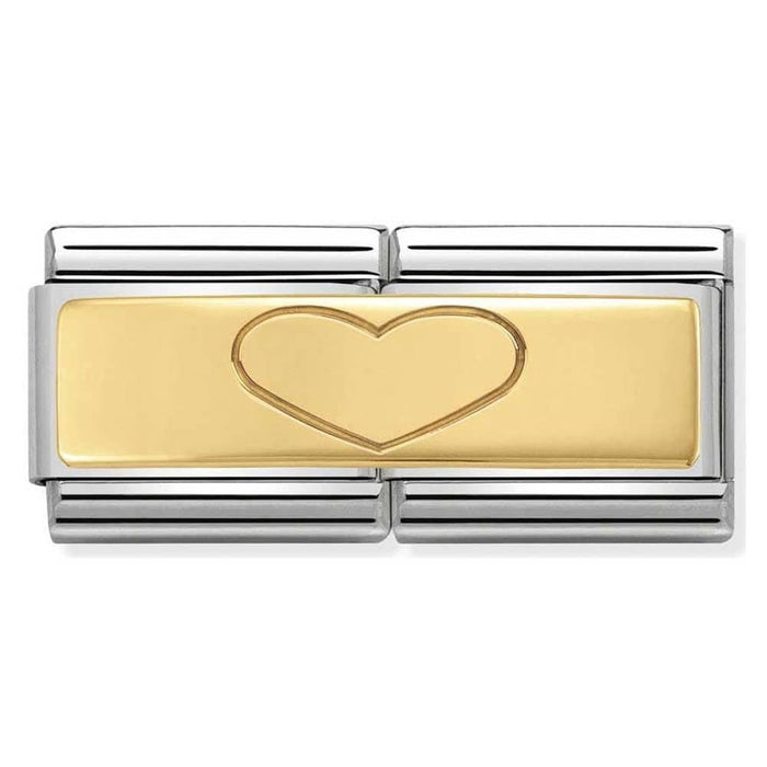 Nomination Classic Gold Double Engraved One Heart Charm