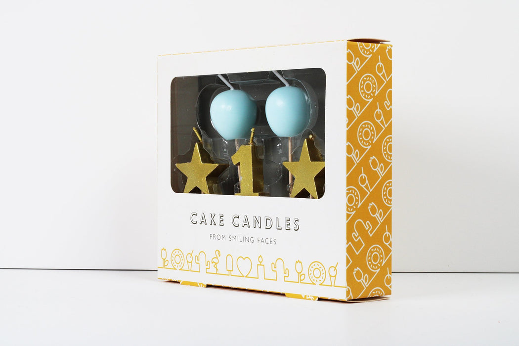 1st Birthday Blue Cake Candles - Maple Stores
