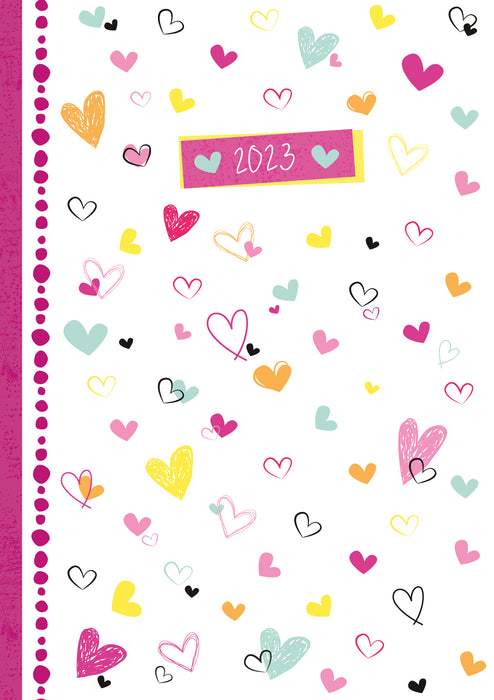 The Gifted Stationary Company 2023 A6 Flexi Diary - Hearts