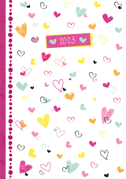 The Gifted Stationery Company 2023 A6 Flexi Diary - Hearts