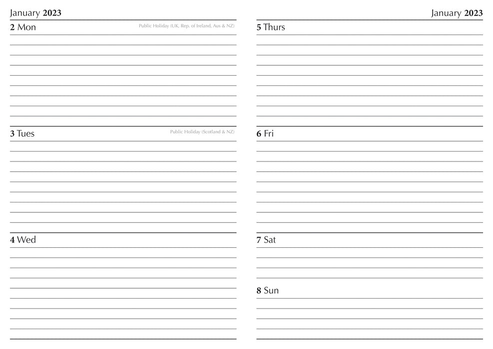 The Gifted Stationery Company 2023 A5 Padded Diary - Birds