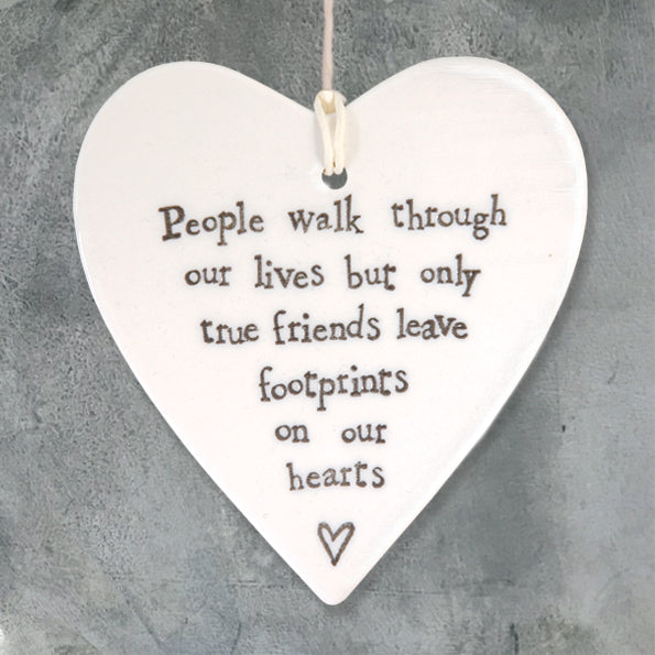 East of India Porcelain Round Heart - People Walk