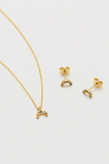 Estella Bartlett Gold Plated Rainbow Necklace