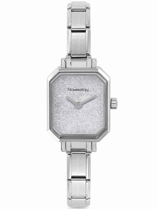 Composable Classic Paris Classic Silver & Rectangular Glitter Dial Watch