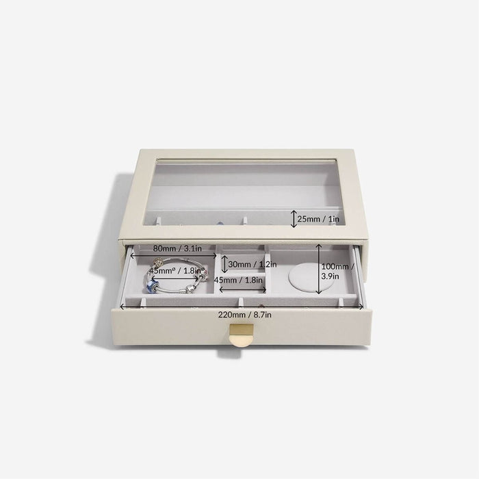 Stackers Oatmeal Classic Charm Display Drawer With Glass Lid