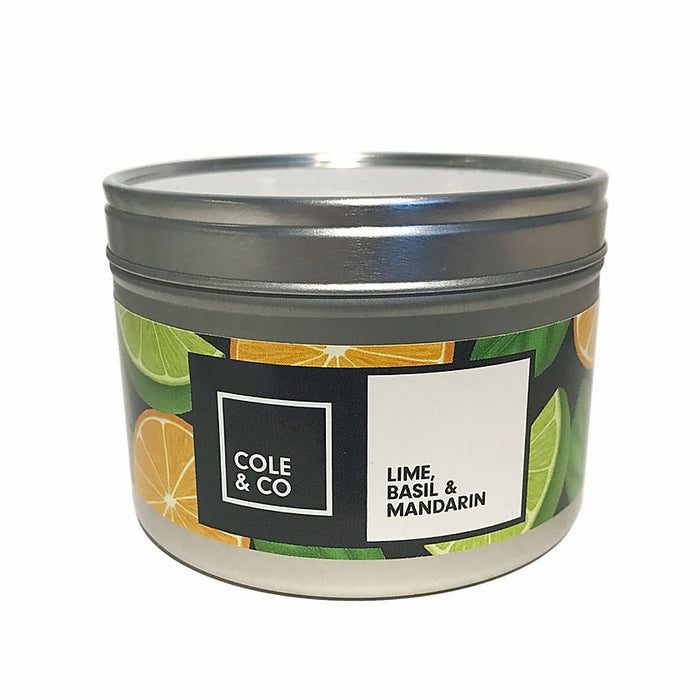 Cole & Co Tin Candle Lime, Mandarin & Basil