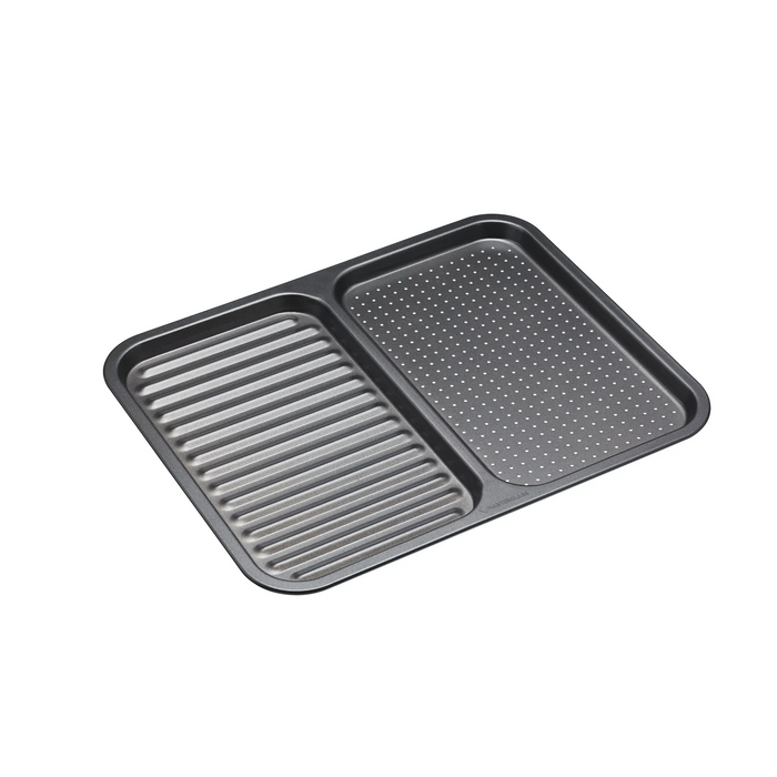 MasterClass Non-Stick 2-in-1 Divided Crisping Tray / Ridged Baking Tray