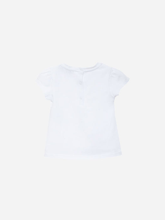 Patachou Jersey White T-Shirt With Flowers