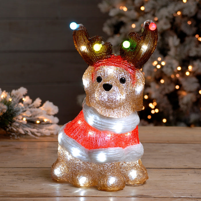 33cm LED Acrylic Christmas Dog