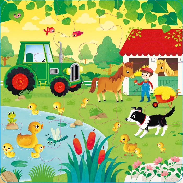 Usborne Book and 3 Jigsaws: On the Farm