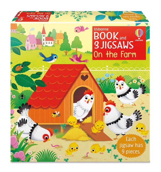 Usborne Book and 3 Jigsaws: On the Farm