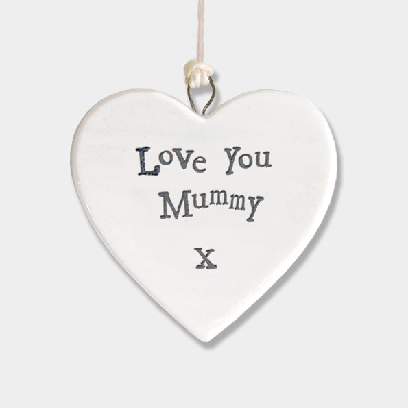 East of India White Porcelain Heart - Love you Mummy
