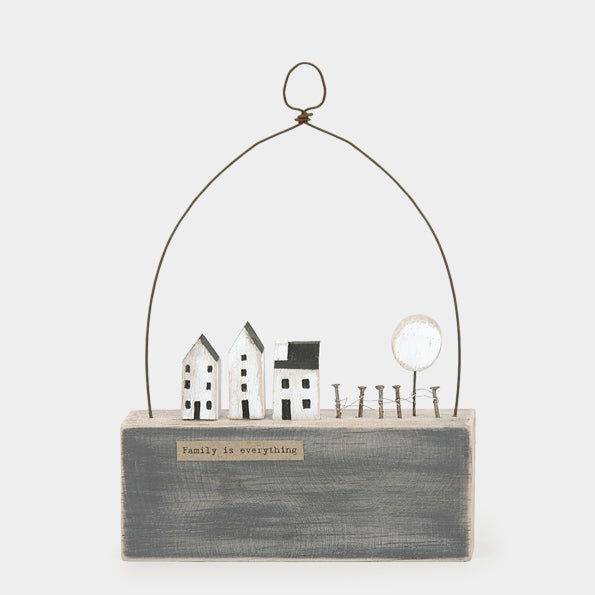 East of India Little House Wooden Scene - Family Is Everything