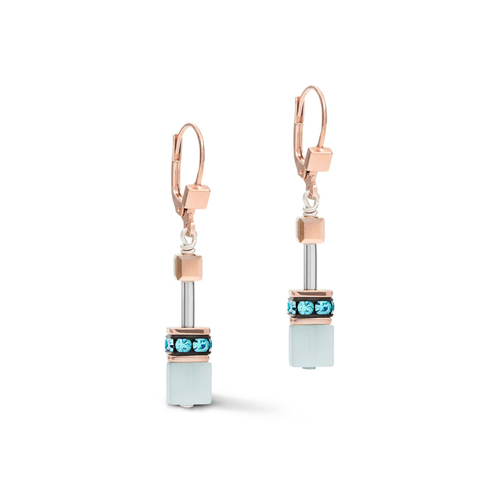 Coeur De Lion Earrings Swarovski® Crystals & Gemstones Aqua-Beige